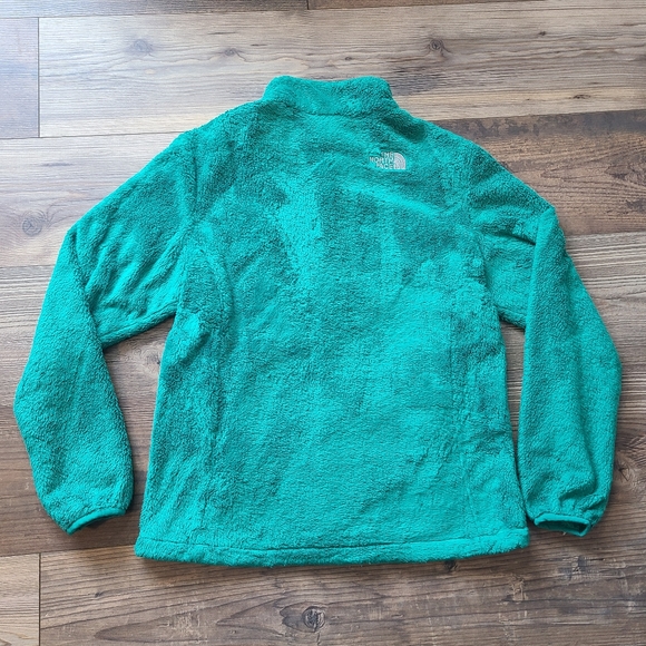 The North Face Osito Plush Fleece Full Zip Fuzzy Green Jackeet Womens Medium - Picture 4 of 11